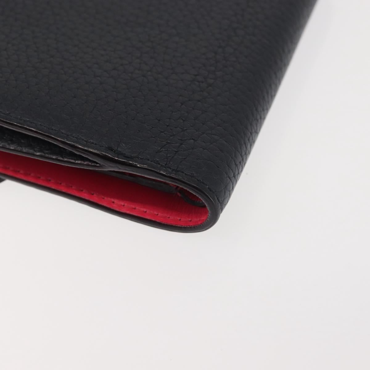 Christian Dior Bifold Wallet Leather Navy Auth am9127