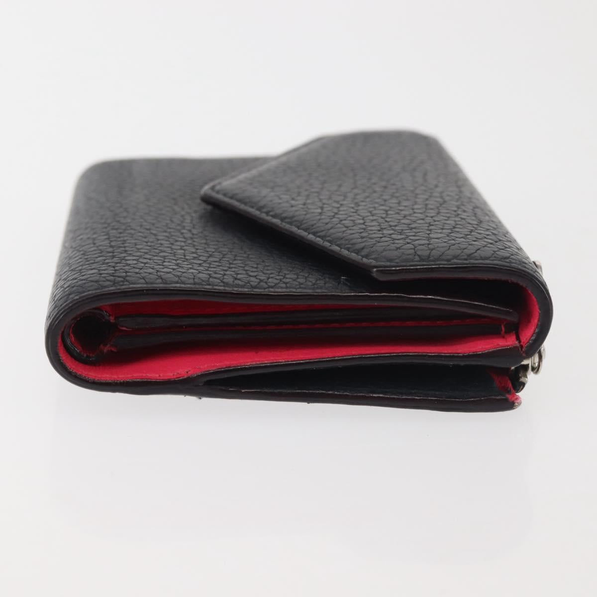 Christian Dior Bifold Wallet Leather Navy Auth am9127