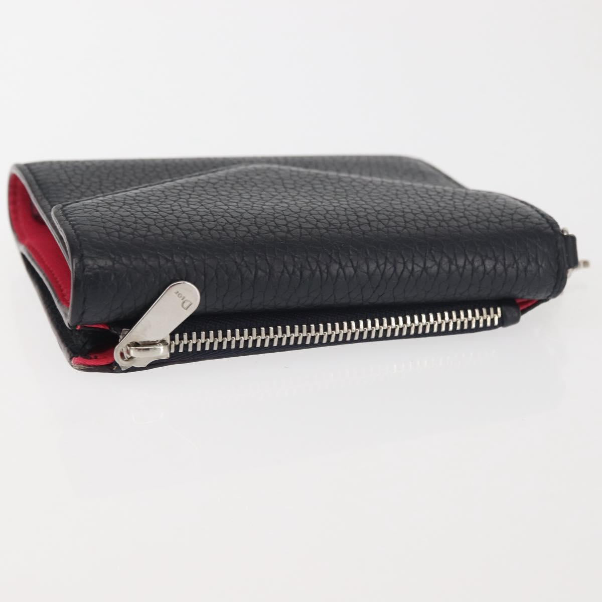 Christian Dior Bifold Wallet Leather Navy Auth am9127