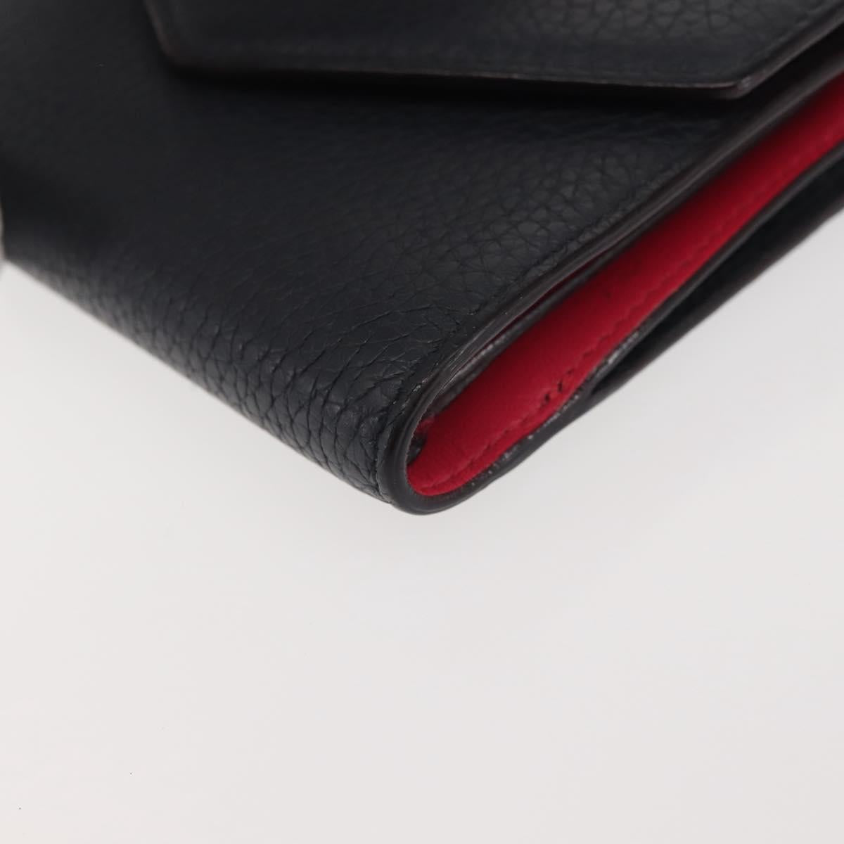 Christian Dior Bifold Wallet Leather Navy Auth am9127