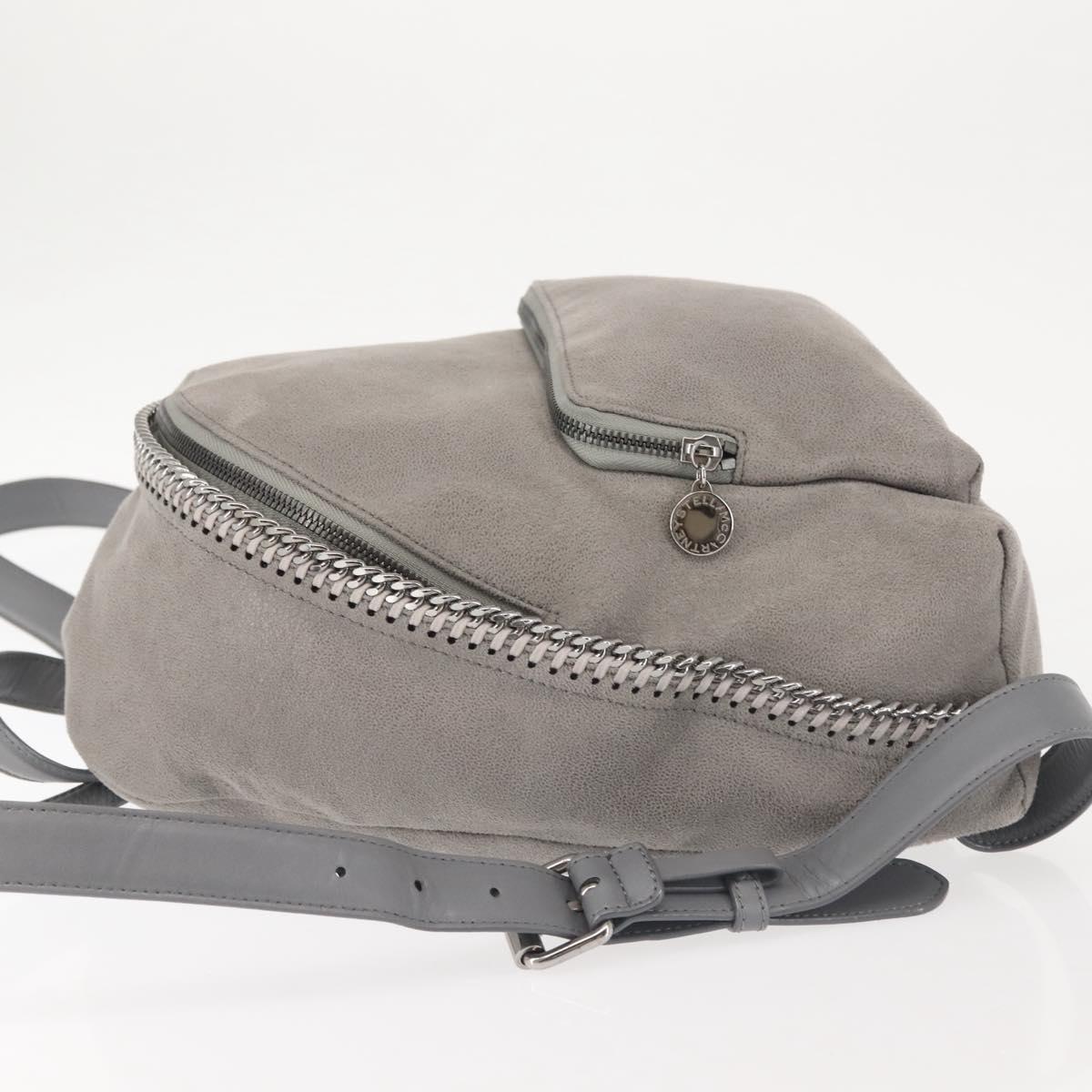 Stella MacCartney Falabella Chain Backpack Suede Gray Silver 410905 Auth am9133