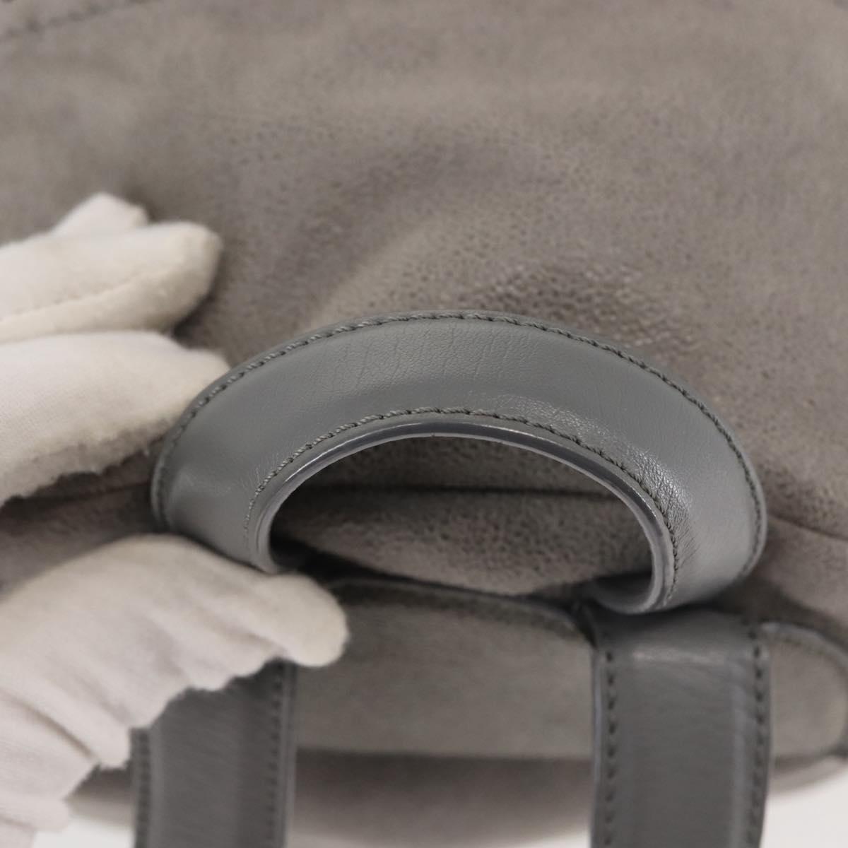 Stella MacCartney Falabella Chain Backpack Suede Gray Silver 410905 Auth am9133