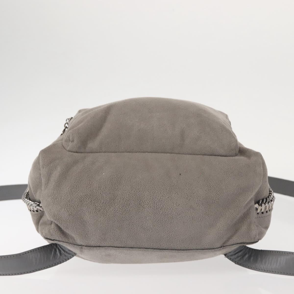 Stella MacCartney Falabella Chain Backpack Suede Gray Silver 410905 Auth am9135