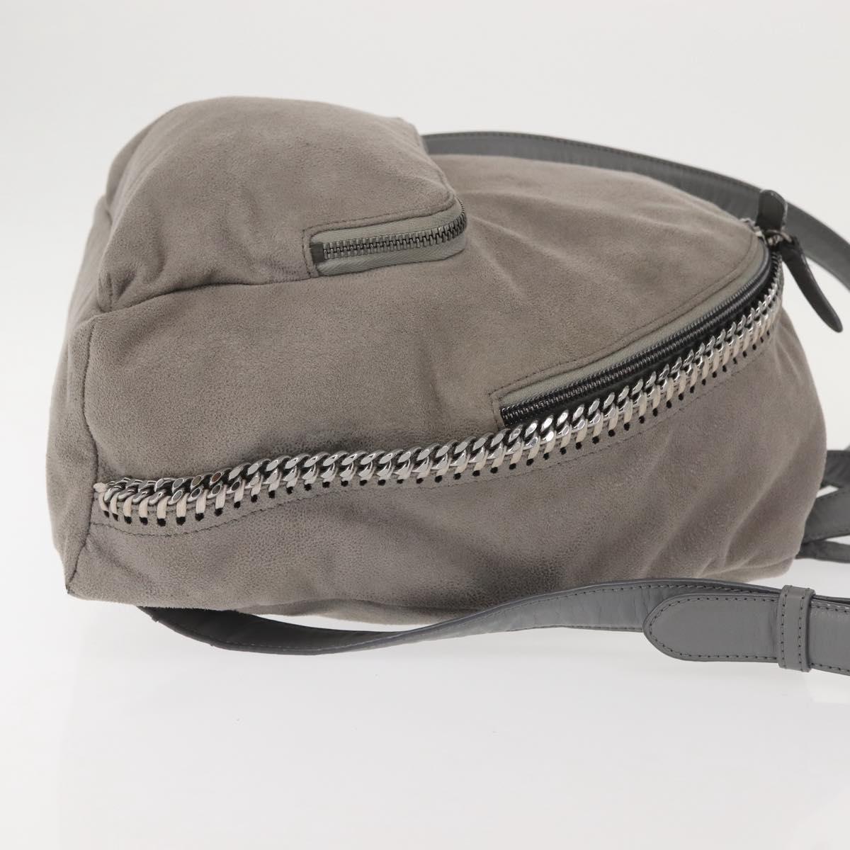 Stella MacCartney Falabella Chain Backpack Suede Gray Silver 410905 Auth am9135