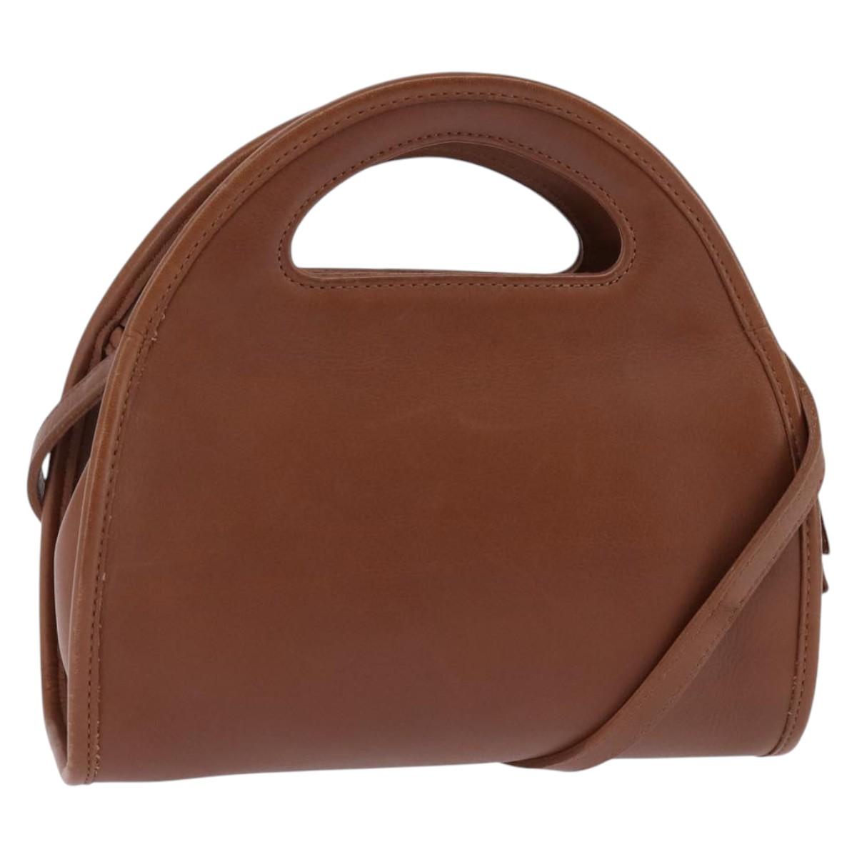 Coach Hand Bag Leather 2way Brown Auth am9143