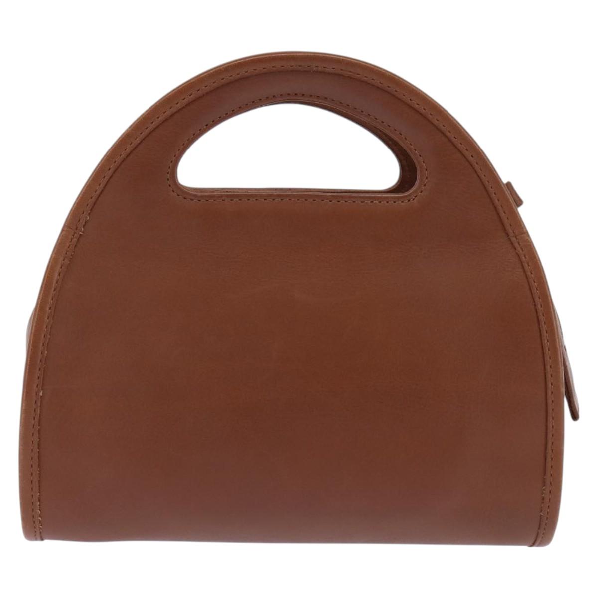 Coach Hand Bag Leather 2way Brown Auth am9143