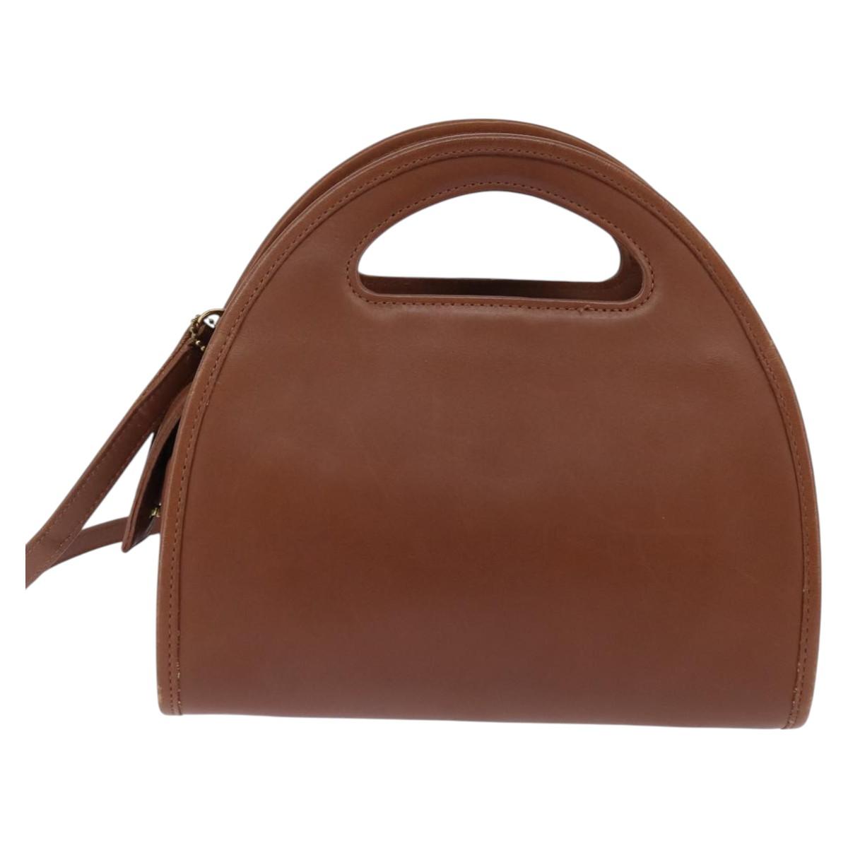 Coach Hand Bag Leather 2way Brown Auth am9143