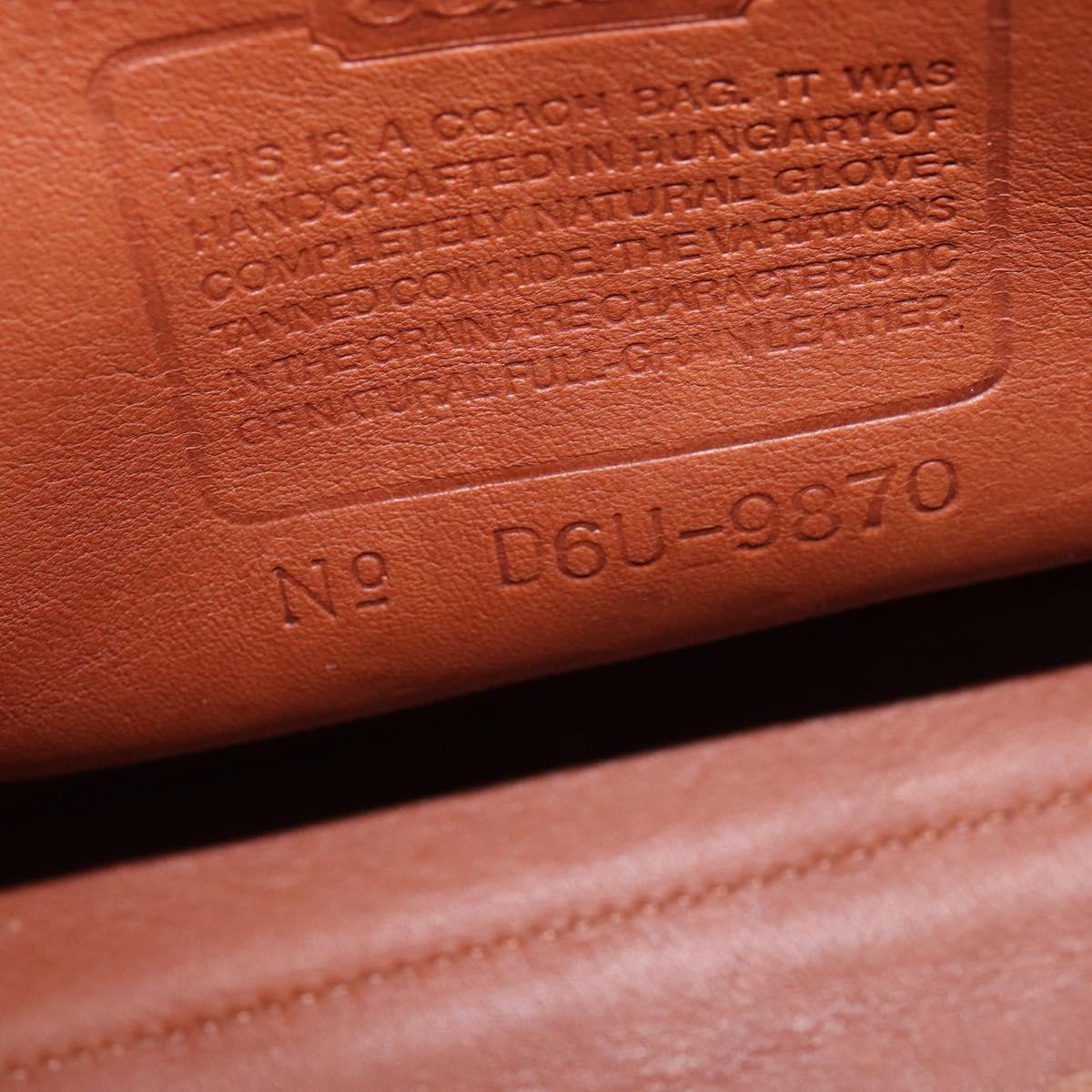 Coach Hand Bag Leather 2way Brown Gold Auth am9144