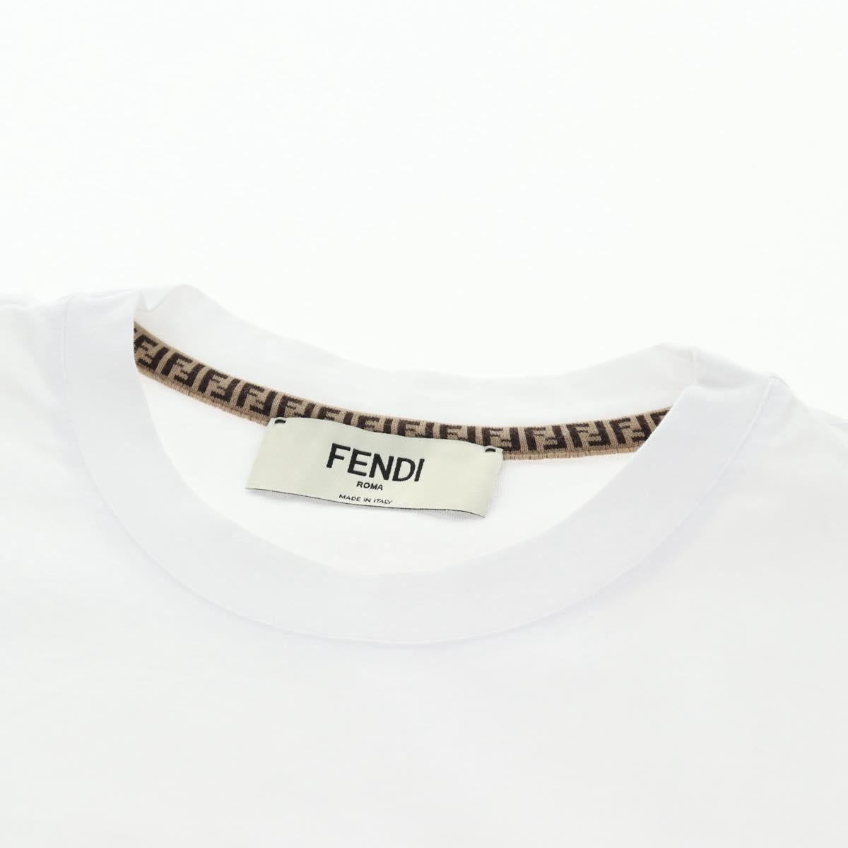 FENDI Short Sleeve Shirt Cotton White Auth am9149M