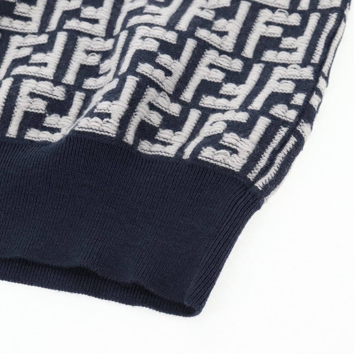 FENDI Polo Shirt Wool Navy Auth am9150M