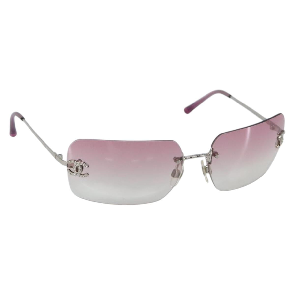 CHANEL Sunglasses plastic Pink CC Auth am9166V