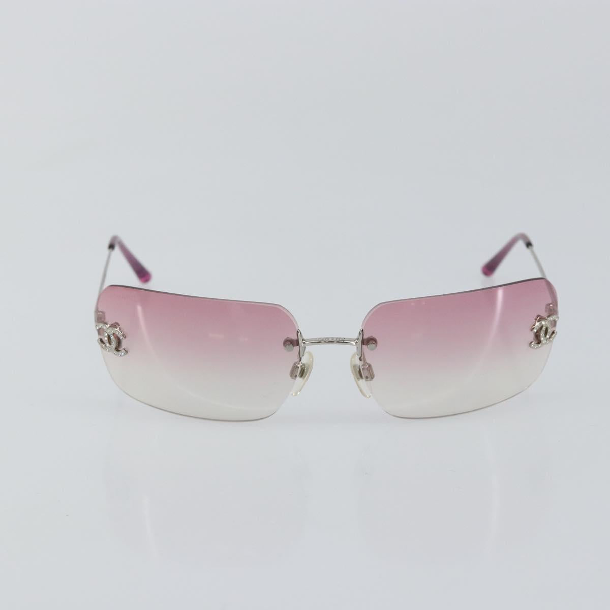 CHANEL Sunglasses plastic Pink CC Auth am9166V