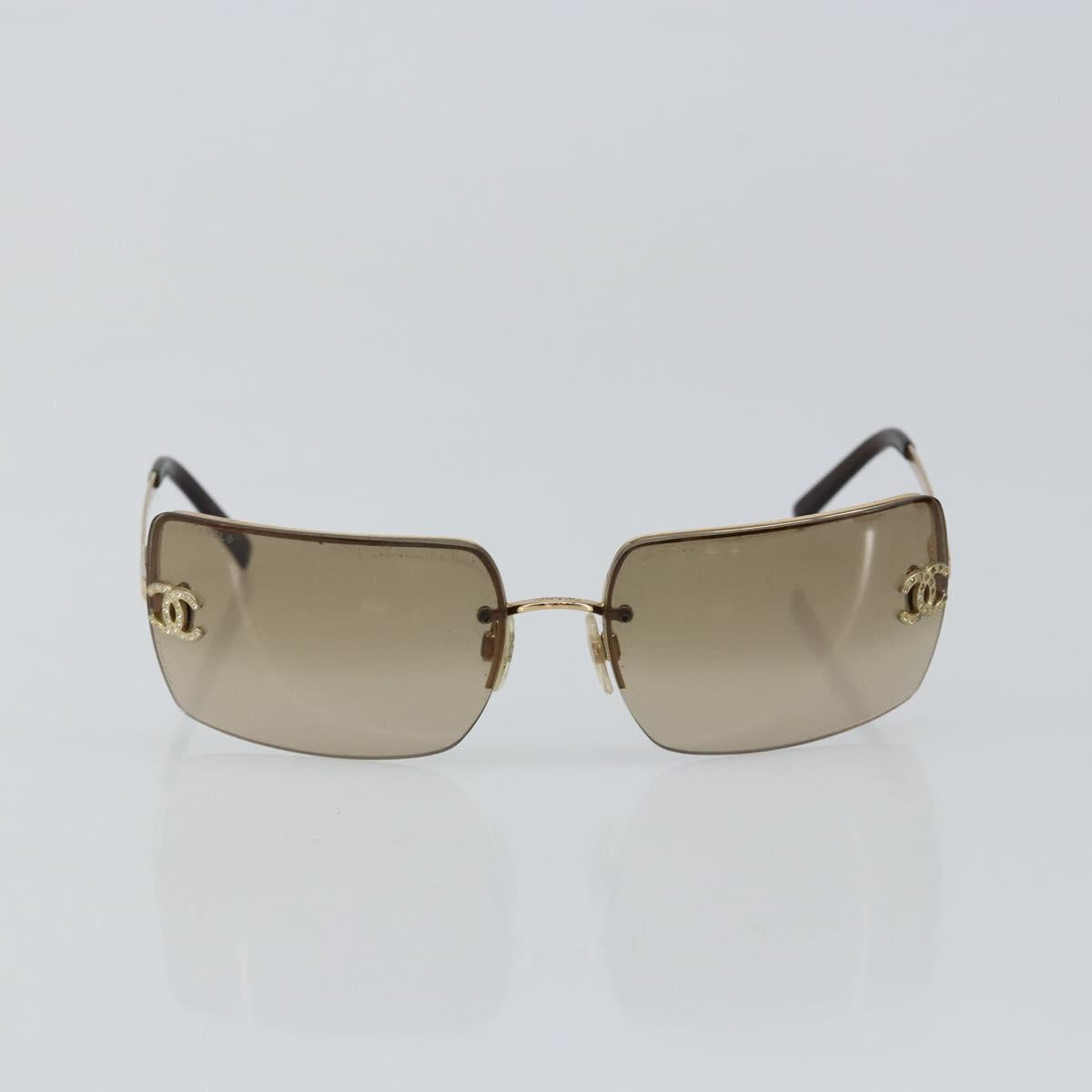 CHANEL Sunglasses plastic Brown CC Auth am9167