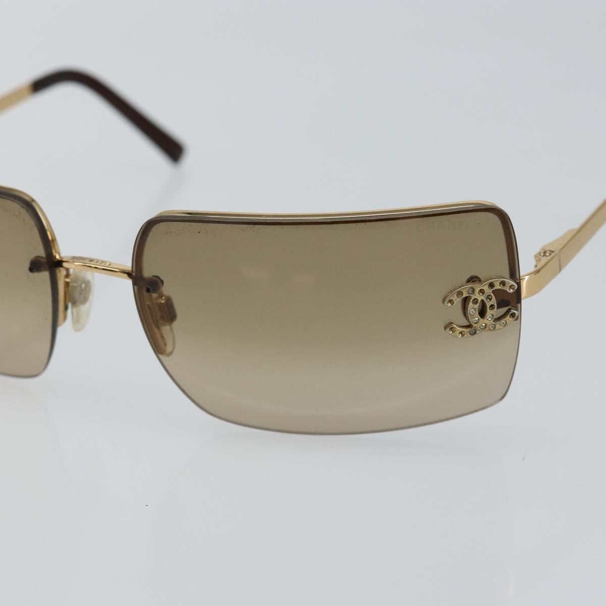 CHANEL Sunglasses plastic Brown CC Auth am9167