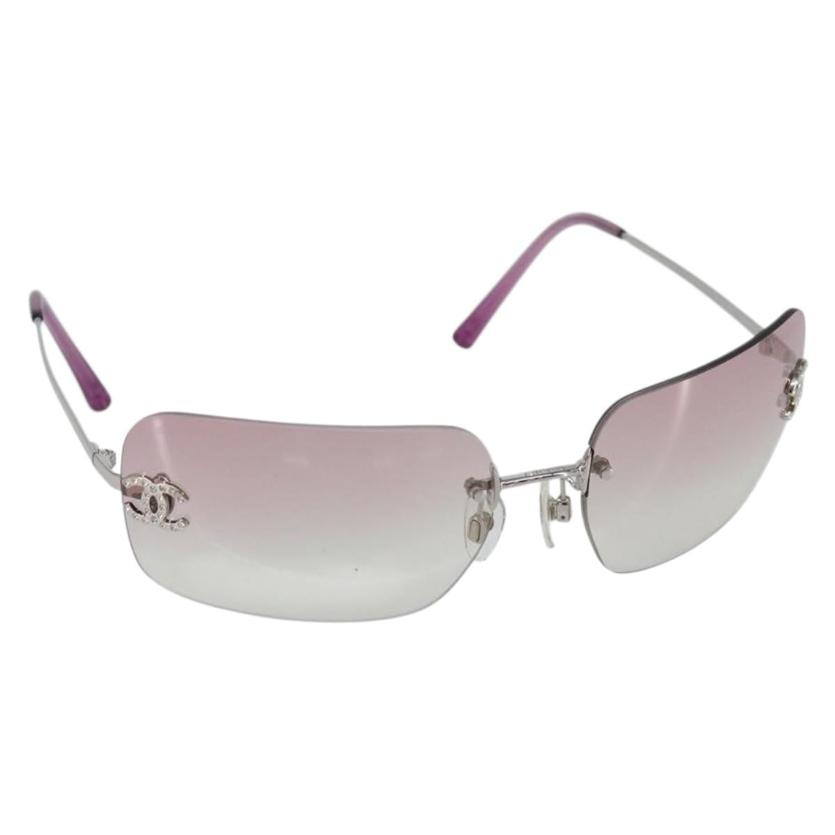CHANEL Sunglasses plastic Pink CC Auth am9168V