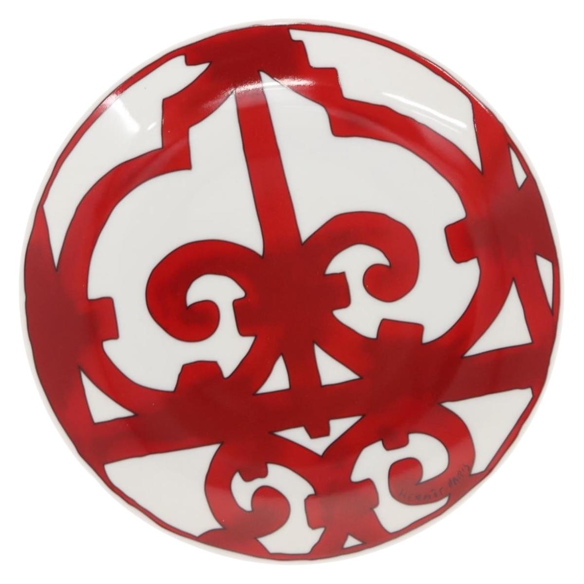 HERMES Guadalquivir Plate Pottery Red Auth am9176