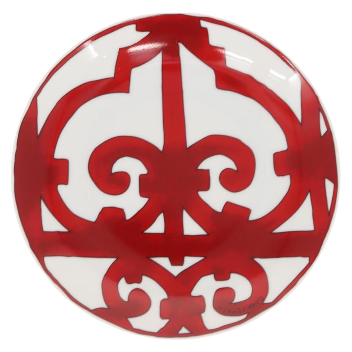 HERMES Guadalquivir Plate Pottery Red Auth am9176