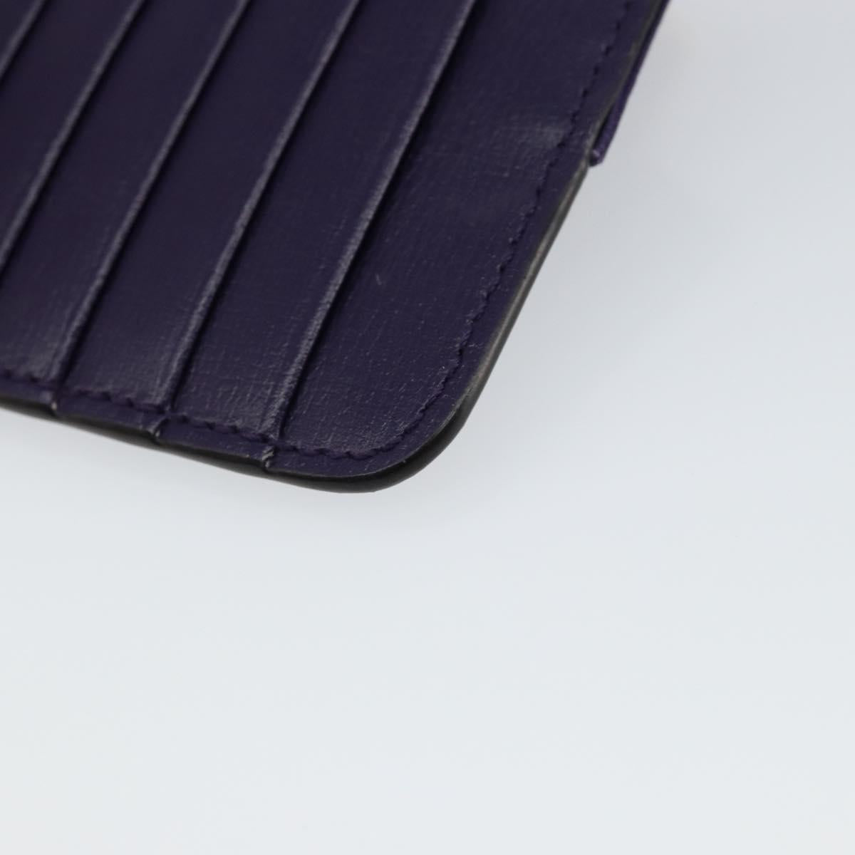 Salvatore Ferragamo Vala Card Case Leather Purple Gold Auth am9178