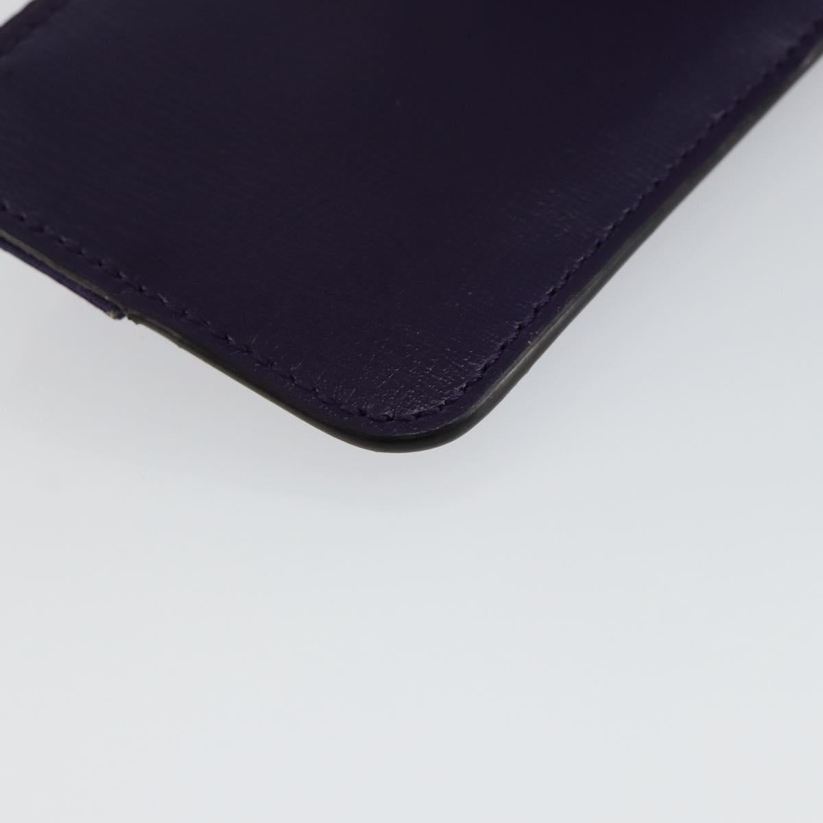 Salvatore Ferragamo Vala Card Case Leather Purple Gold Auth am9178