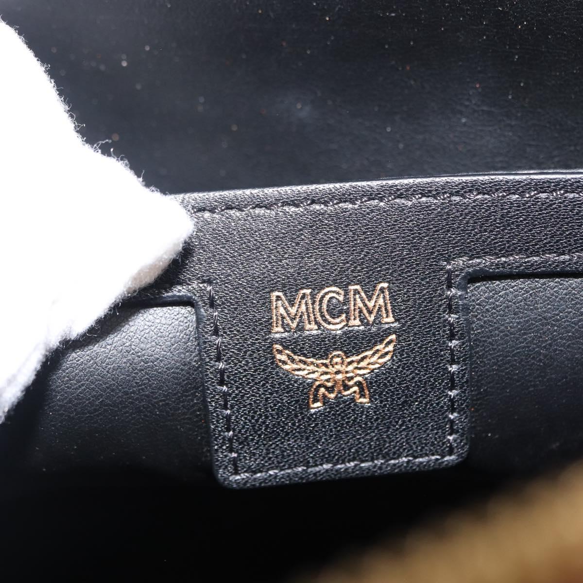 MCM Logogram Vicetos Backpack PVC Leather Brown Gold Auth am9181