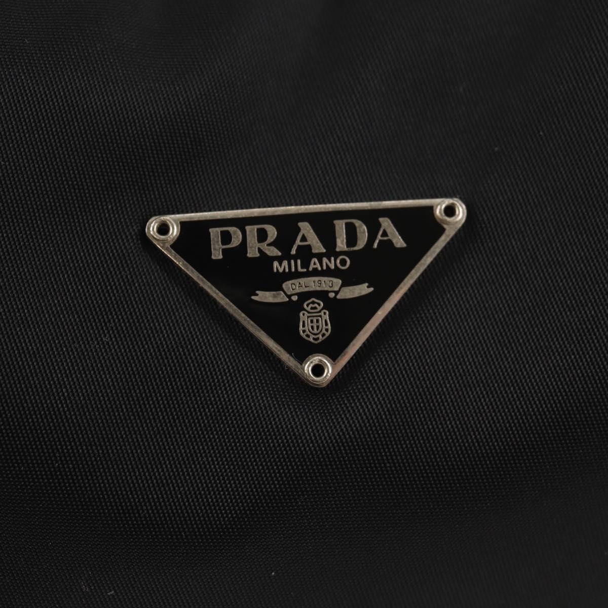 PRADA Hand Bag Nylon Black Silver Auth am9186V