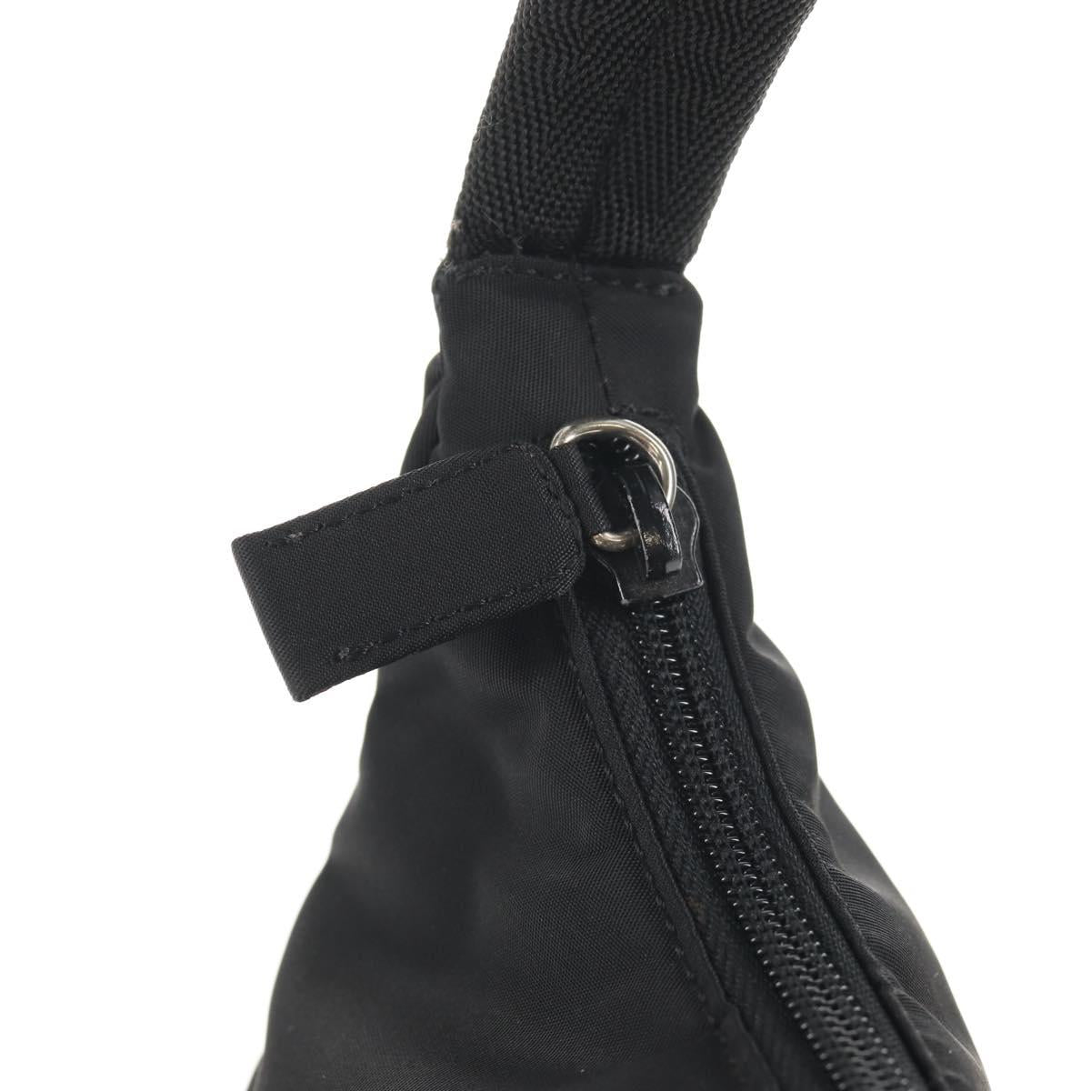 PRADA Hand Bag Nylon Black Silver Auth am9186V