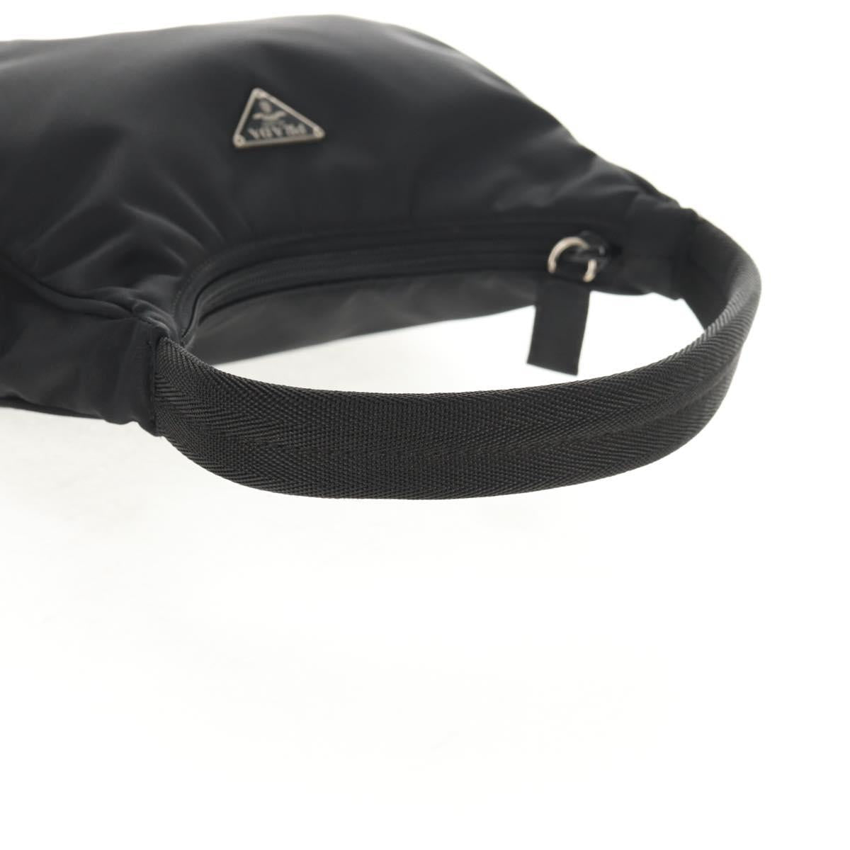 PRADA Hand Bag Nylon Black Silver Auth am9186V
