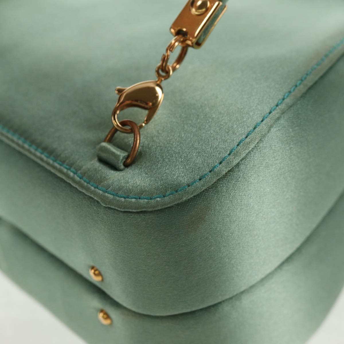GUCCI Horsebit Backpack Satin Turquoise Blue Gold 005 781 0316 Auth am9199A