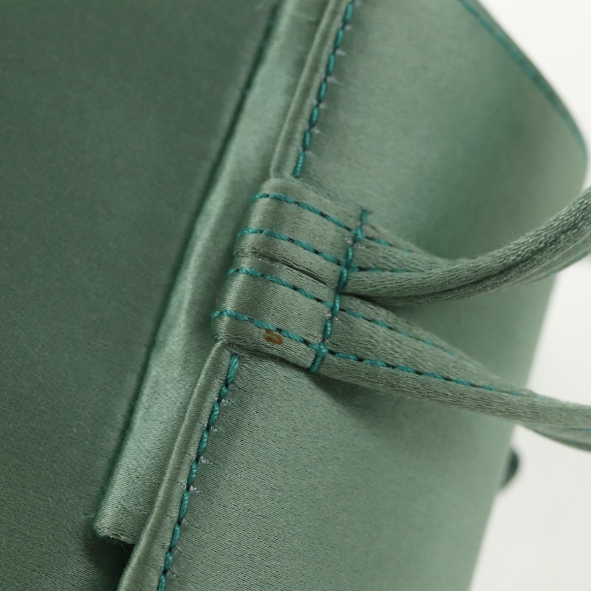 GUCCI Horsebit Backpack Satin Turquoise Blue Gold 005 781 0316 Auth am9199A