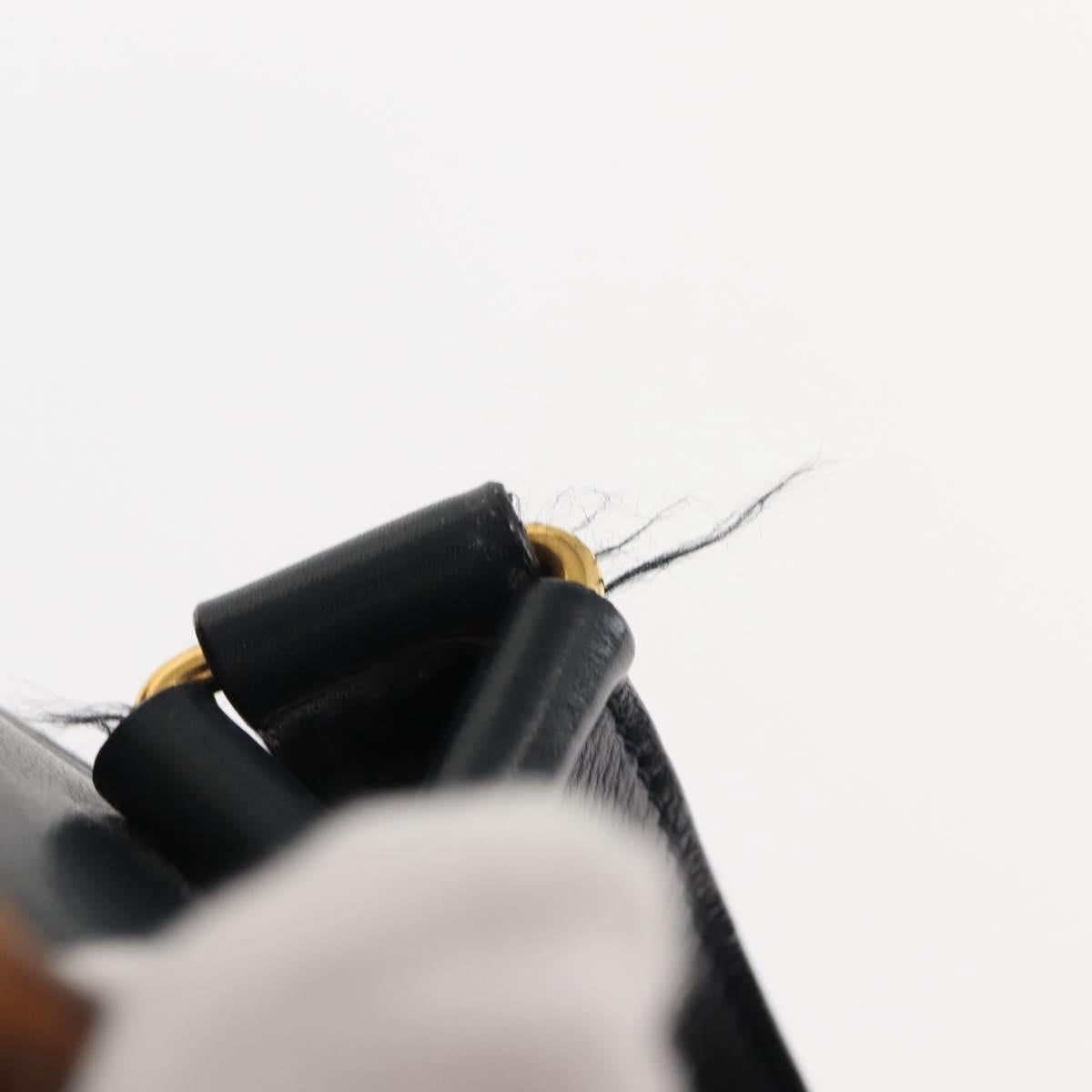 GUCCI Bamboo Backpack Leather Navy Gold 003 58 0030 Auth am9202