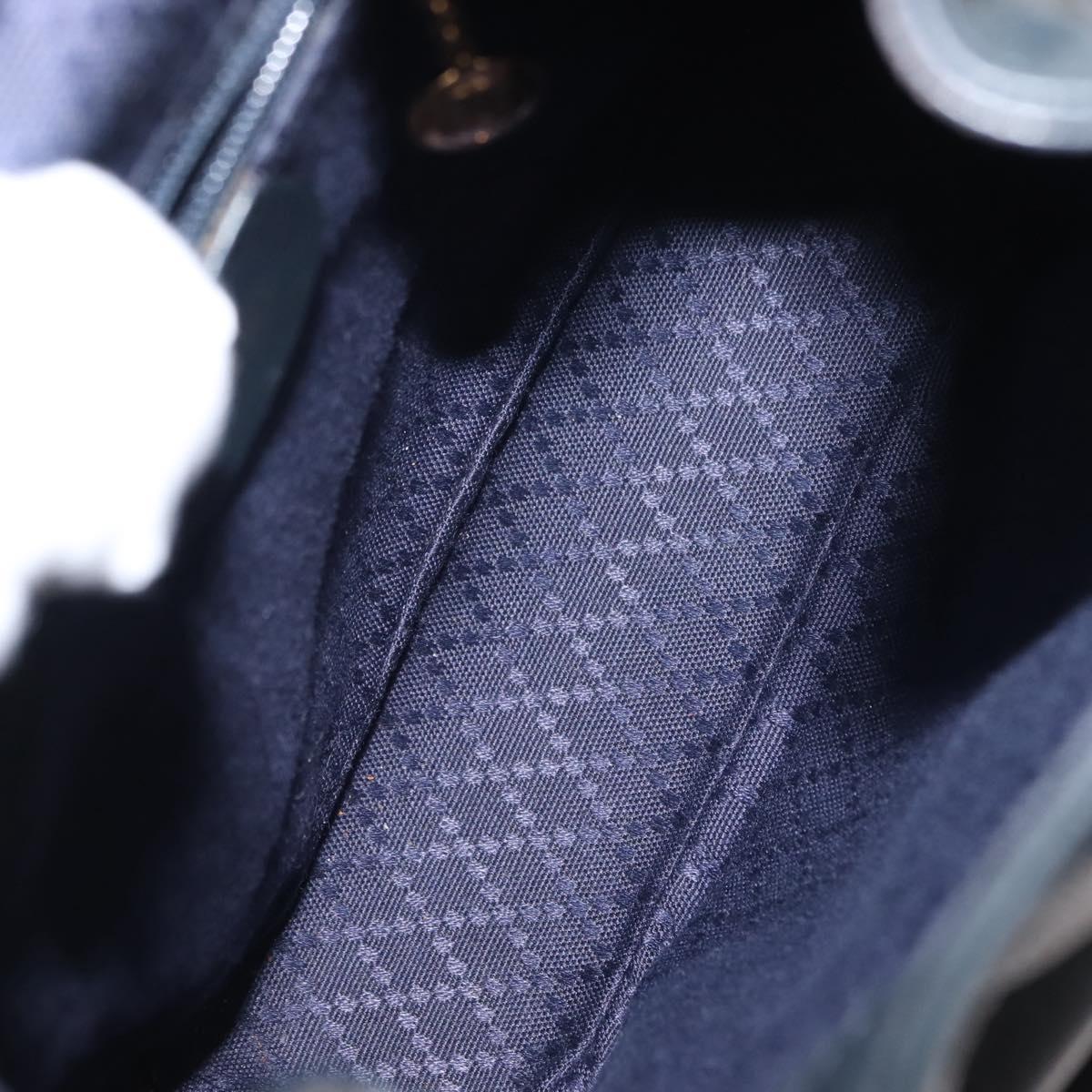 GUCCI Bamboo Backpack Leather Navy Gold 003 58 0030 Auth am9202