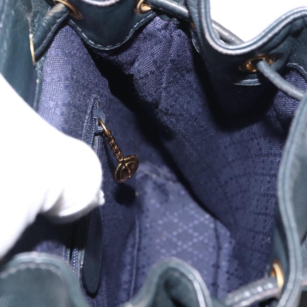 GUCCI Bamboo Backpack Leather Navy Gold 003 58 0030 Auth am9202