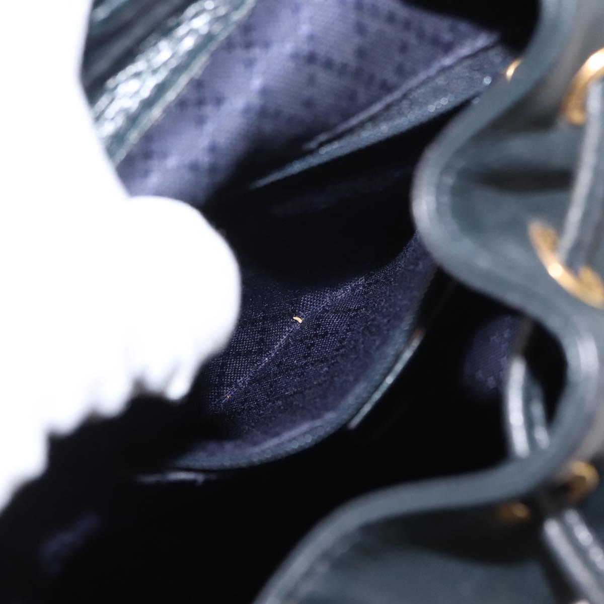 GUCCI Bamboo Backpack Leather Navy Gold 003 58 0030 Auth am9202