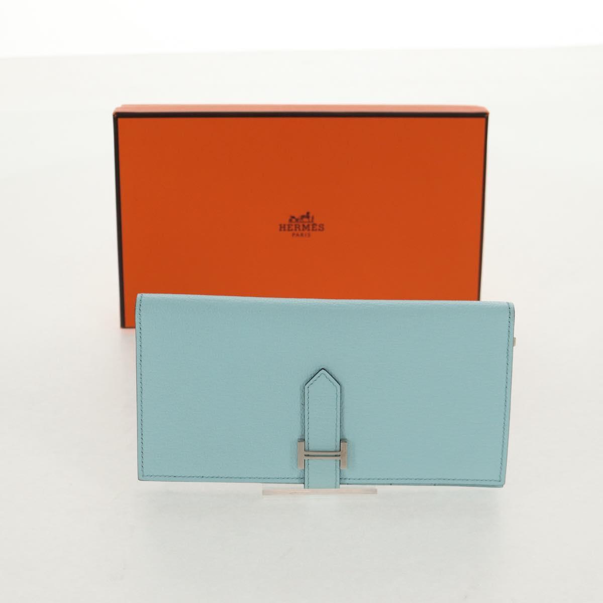 HERMES Bane Souffle Wallet Shave Light Blue Auth am9208SM