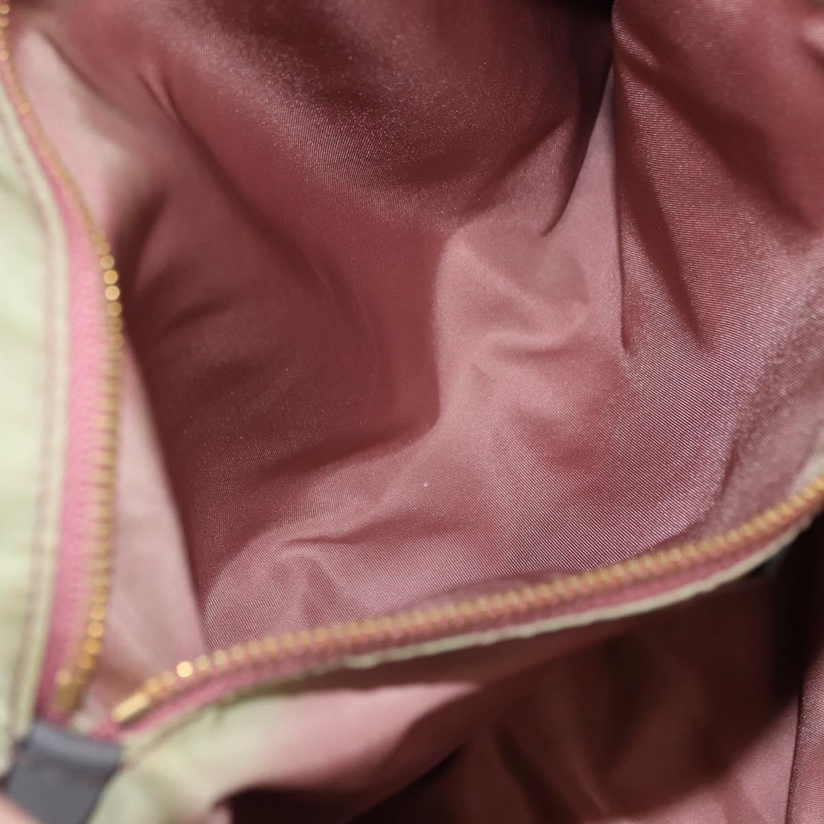 PRADA Tote Bag Nylon Khaki Gold Auth am9209