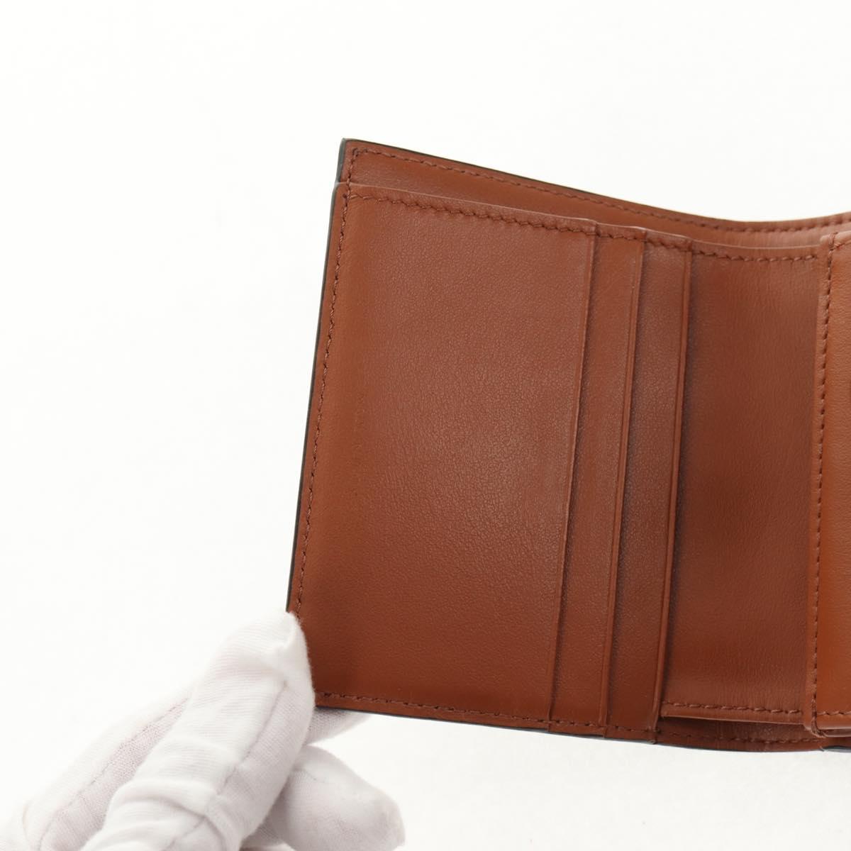 CELINE Triomphe Compact Wallet PVC Black Auth am9212M