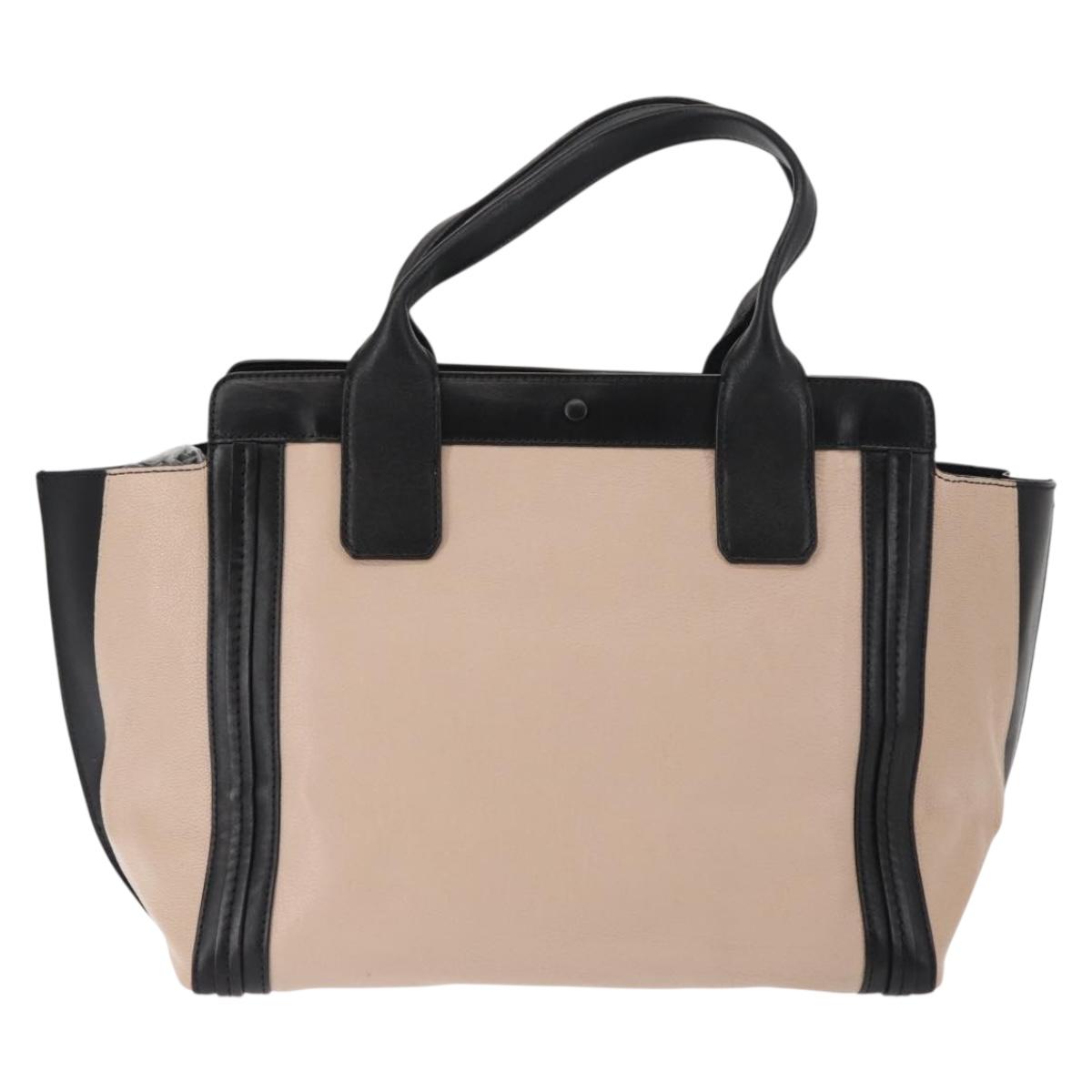 Chloe Alison Tote Bag Leather Pink Black Auth am9218