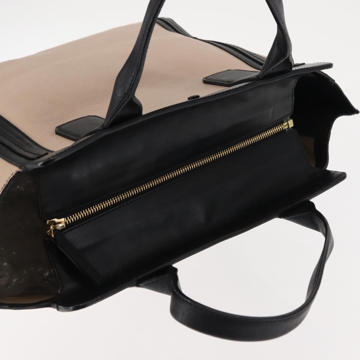 Chloe Alison Tote Bag Leather Pink Black Auth am9218