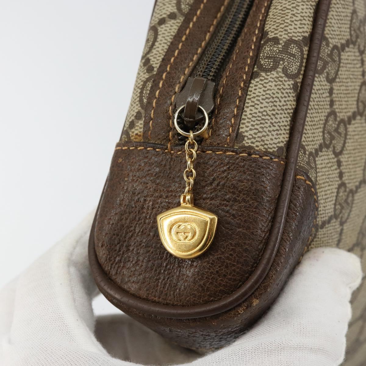 GUCCI GG Supreme Clutch Bag PVC Beige Gold 014 89 0094 Auth am9221