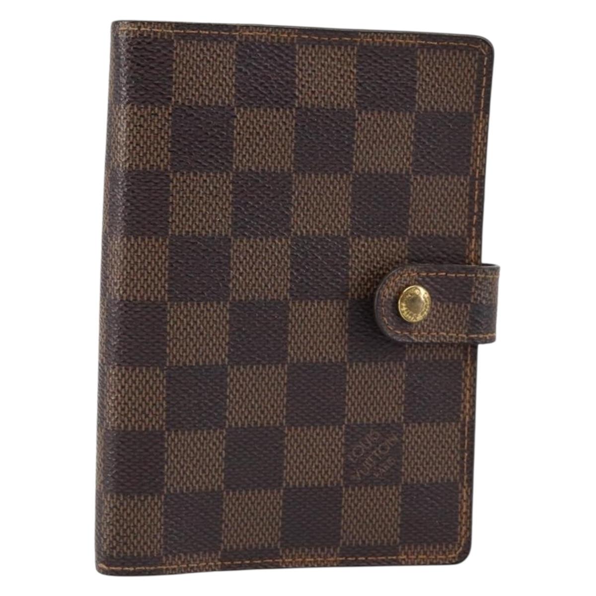 LOUIS VUITTON Damier Ebene Agenda PM Day Planner Cover R20700 LV Auth am9222