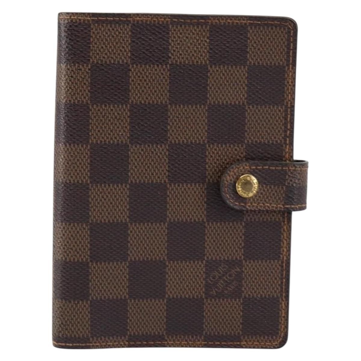 LOUIS VUITTON Damier Ebene Agenda PM Day Planner Cover R20700 LV Auth am9222