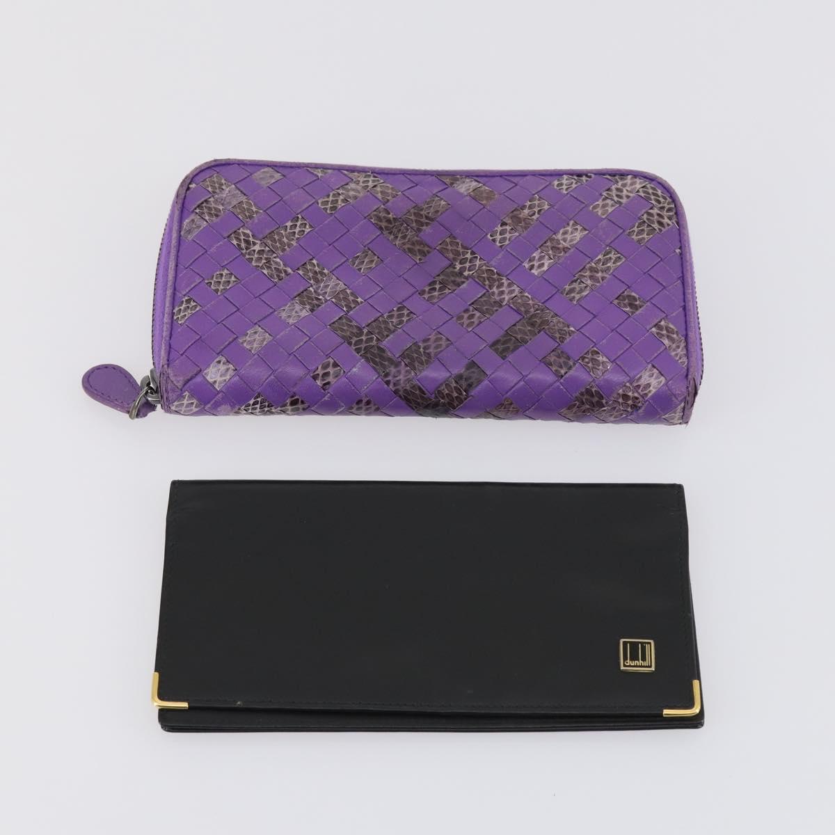 Dunhill Bottega Gucci Celine PRADA Wallet 5Set Black Red beige Auth am9223