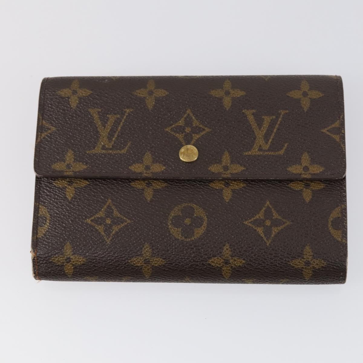 LOUIS VUITTON Damier Ebene Monogram Wallet 3Set LV Auth am9224