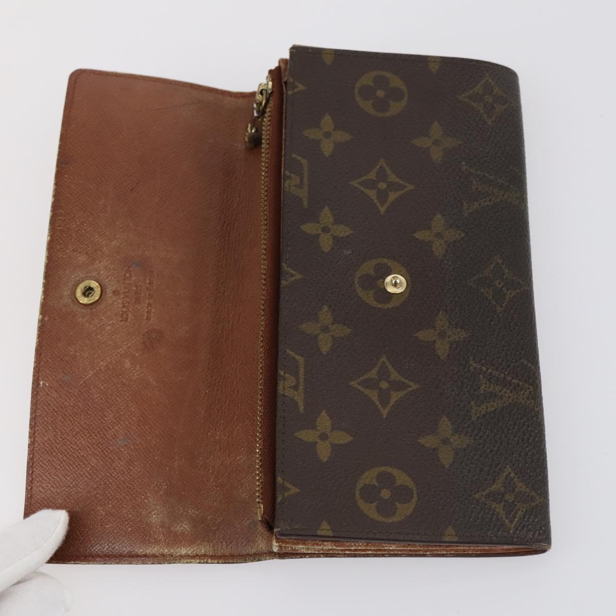 LOUIS VUITTON Damier Ebene Monogram Wallet 3Set LV Auth am9224
