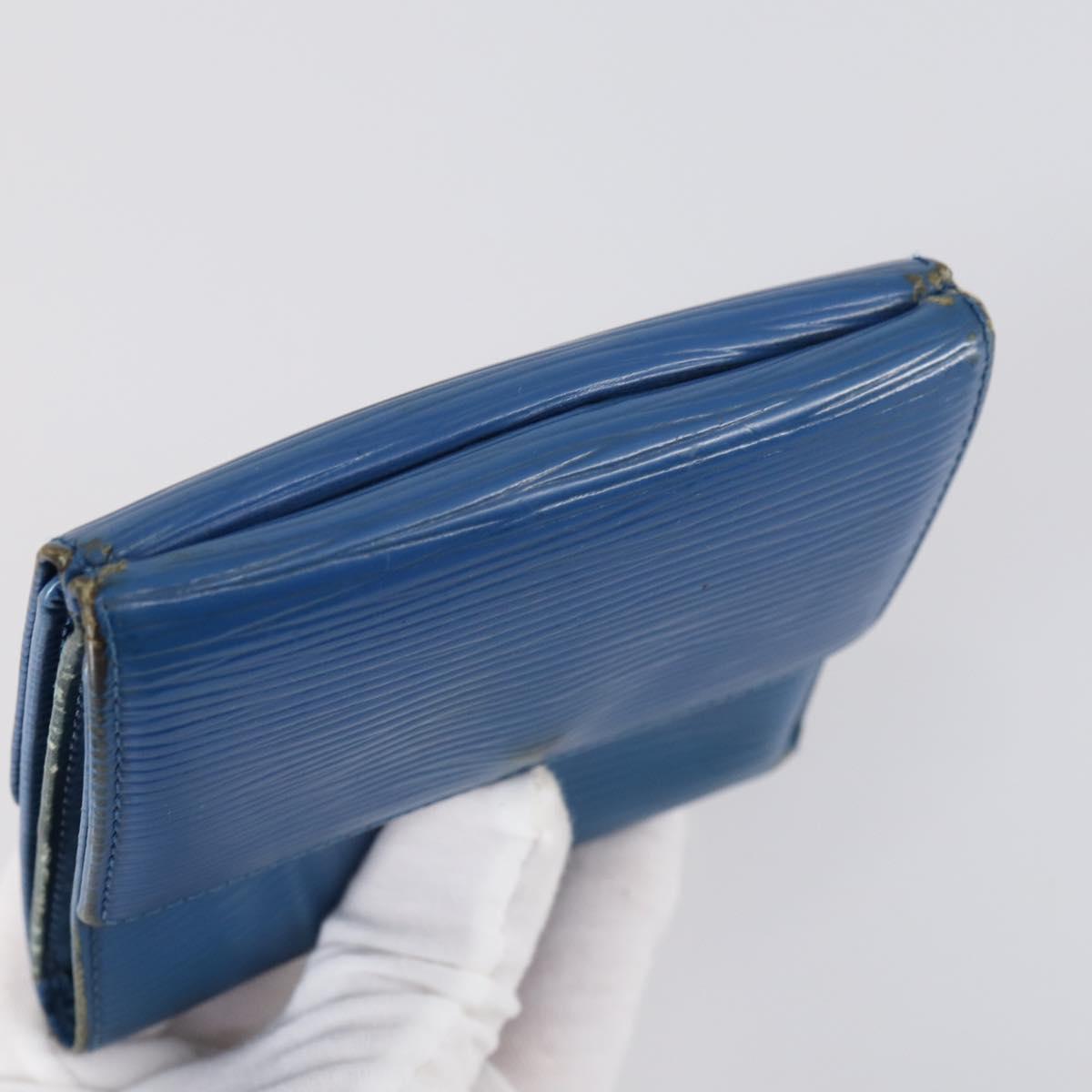 LOUIS VUITTON Epi Monogram Wallet 3Set Blue LV Auth am9225