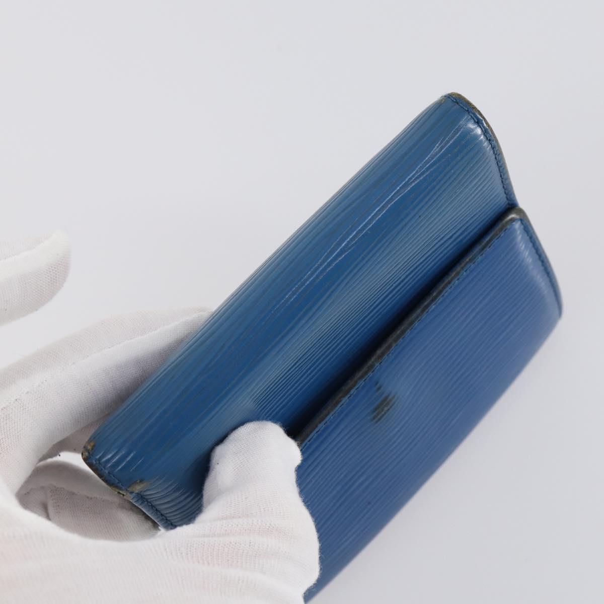 LOUIS VUITTON Epi Monogram Wallet 3Set Blue LV Auth am9225