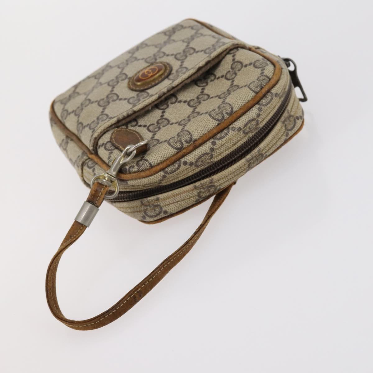 GUCCI GG Canvas Supreme Bamboo Bag Nylon PVC 3Set Beige Black Auth am9227