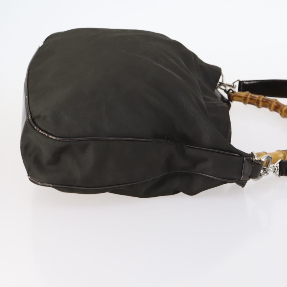 GUCCI GG Canvas Supreme Bamboo Bag Nylon PVC 3Set Beige Black Auth am9227