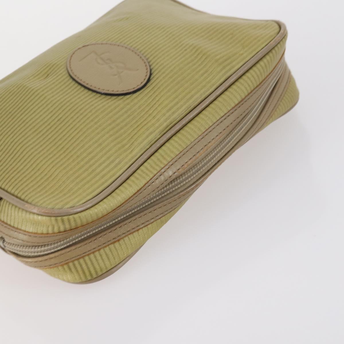 SAINT LAURENT Hand Bag Leather 2Set Black Gold beige Auth am9229