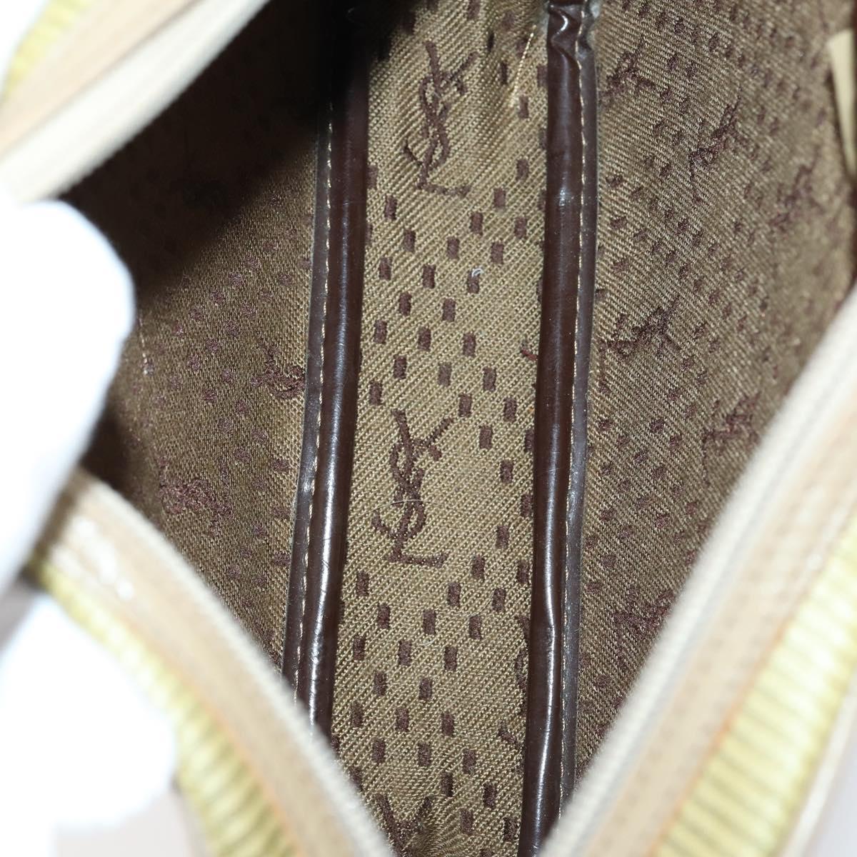 SAINT LAURENT Hand Bag Leather 2Set Black Gold beige Auth am9229